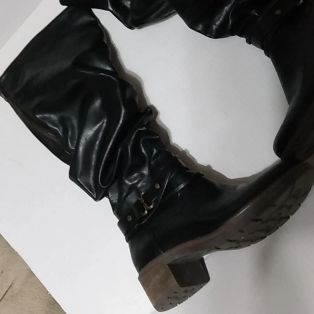 Tall Black Slouch  White Mountain crammers Boot 8.5 - Picture 4 of 16
